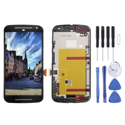 3 in 1 (LCD + Frame + Touch Pad) Digitizer Assembly for Motorola Moto G2(Black)-garmade.com