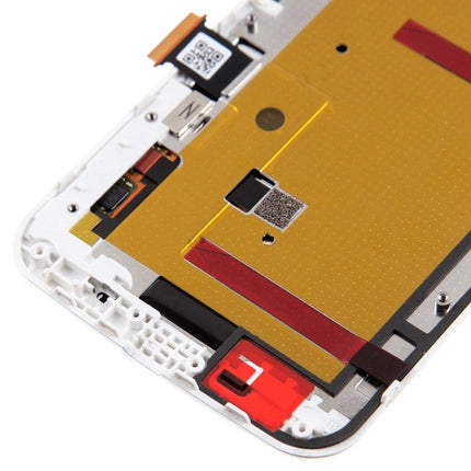 3 in 1 (LCD + Frame + Touch Pad) Digitizer Assembl for Motorola Moto G2(White)-garmade.com