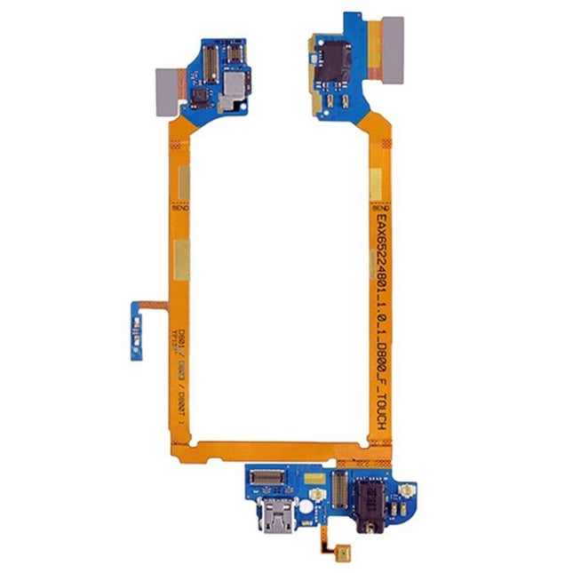 USB Charging Connector Port Flex Cable & Earphone Audio Jack Flex Cable & Microphone Flex Cable for LG G2 / D800 / D801 / D803 / D800T-garmade.com