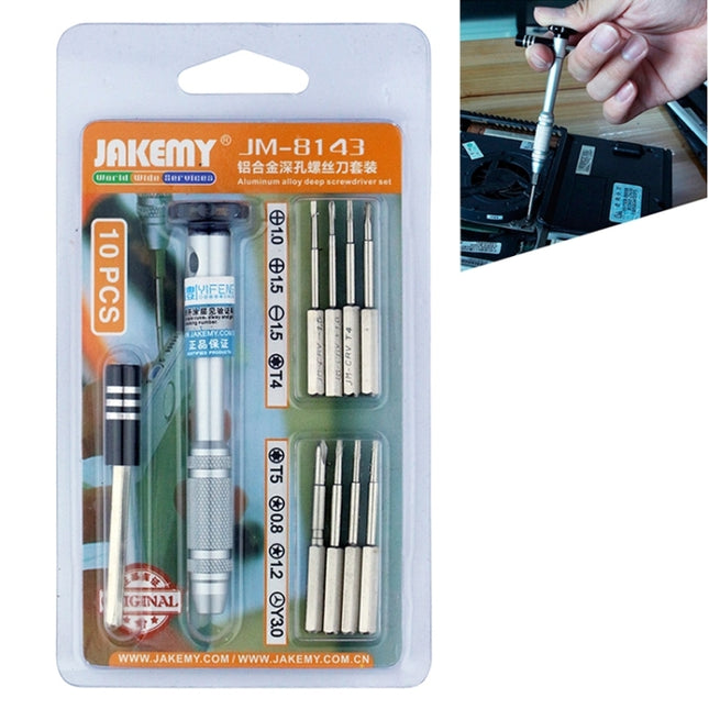 JAKEMY JM-8143 10 in 1 Multifunctional Aluminium Alloy Screwdriver Tools Kit-garmade.com