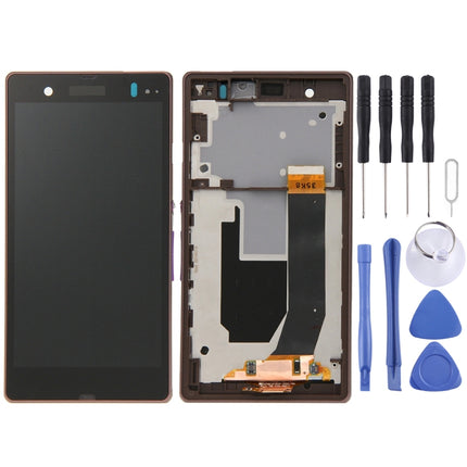 LCD Display + Touch Panel with Frame for Sony Xperia Z / L36H / C6603 / C6602(Purple)-garmade.com