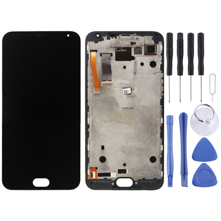 LCD Screen and Digitizer Full Assembly with Frame for Meizu MX5 (Black)-garmade.com