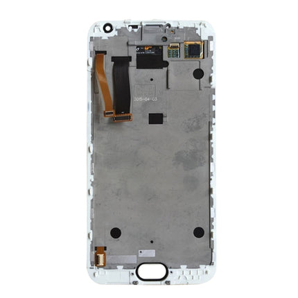 LCD Screen and Digitizer Full Assembly with Frame for Meizu MX5 (White)-garmade.com