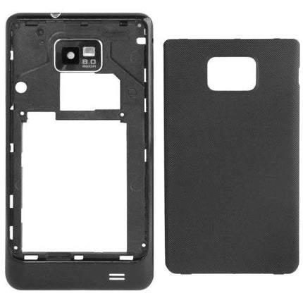 Replacement Back Cover / Volume Button & Full Housing Chassis for Samsung Galaxy S II / i9100 Black-garmade.com