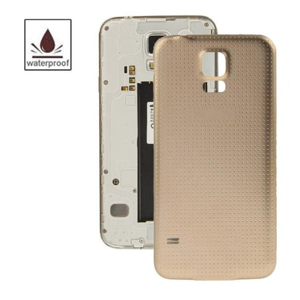 High Quality Plastic Material Battery Housing Door Cover with Waterproof Function for Samsung Galaxy S5 / G900 Gold-garmade.com