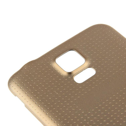 High Quality Plastic Material Battery Housing Door Cover with Waterproof Function for Samsung Galaxy S5 / G900 Gold-garmade.com