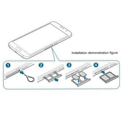 2 SIM Card Tray for Samsung Galaxy S6(Silver)-garmade.com