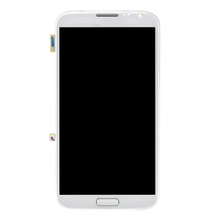 Original LCD Display + Touch Panel with Frame for Galaxy Note II / N7100(White)-garmade.com