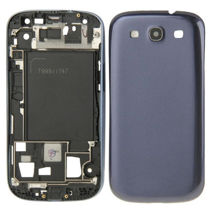 Full Housing LCD Frame Bezel Plate Back Cover for Samsung Galaxy S III / i747 Blue-garmade.com