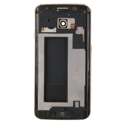 For Galaxy S6 Edge / G925 Full Housing Cover (Front Housing LCD Frame Bezel Plate + Back Plate Housing Camera Lens Panel + Battery Back Cover ) (Gold)-garmade.com