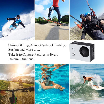SJ4000 Full HD 1080P 2.0 inch LCD Sports Camcorder DV with Waterproof Case, Generalplus 6624, 30m Depth Waterproof(White)-garmade.com