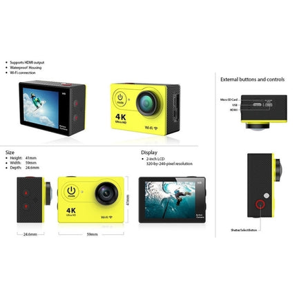 H9 4K Ultra HD1080P 12MP 2 inch LCD Screen WiFi Sports Camera, 170 Degrees Wide Angle Lens, 30m Waterproof(Black)-garmade.com