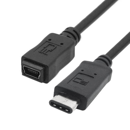 CY-201 USB 3.1 Type-C Male Connector to Micro USB 2.0 Female Cable For Nokia N1, Cable Length: 20cm(Black)-garmade.com