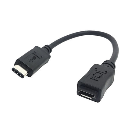 CY-201 USB 3.1 Type-C Male Connector to Micro USB 2.0 Female Cable For Nokia N1, Cable Length: 20cm(Black)-garmade.com