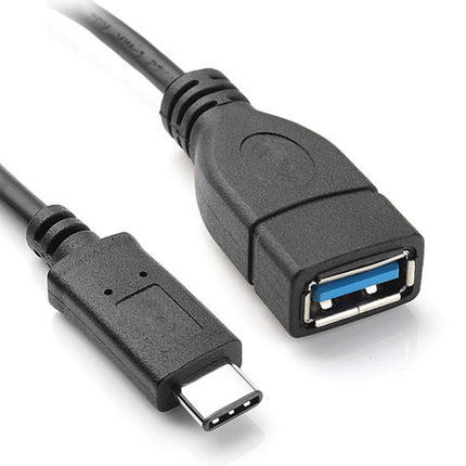 20cm USB 3.1 Type C Male to USB 3.0 Type A Female OTG Data Cable, For Nokia N1 / Macbook 12(Black)-garmade.com