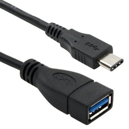 1m USB 3.1 Type C Male to USB 3.0 Type A Female OTG Data Cable, For Nokia N1 / Macbook 12(Black)-garmade.com