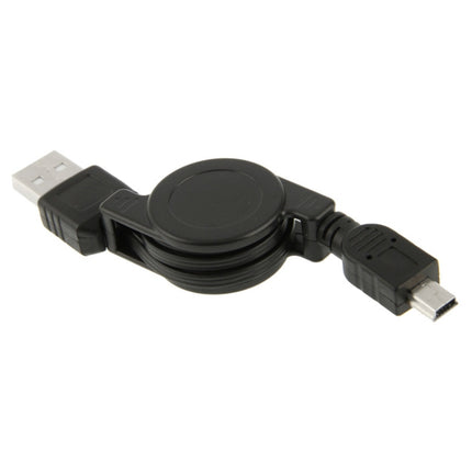 USB 1.1 to Mini 5 Pin USB Retractable Data & Charger Cable for Motorola V3 / Mobile Phone / MP3 / MP4 / Digital Camera / GPS, Length: 10cm (Can be Extended to 80cm), Black(Black)-garmade.com