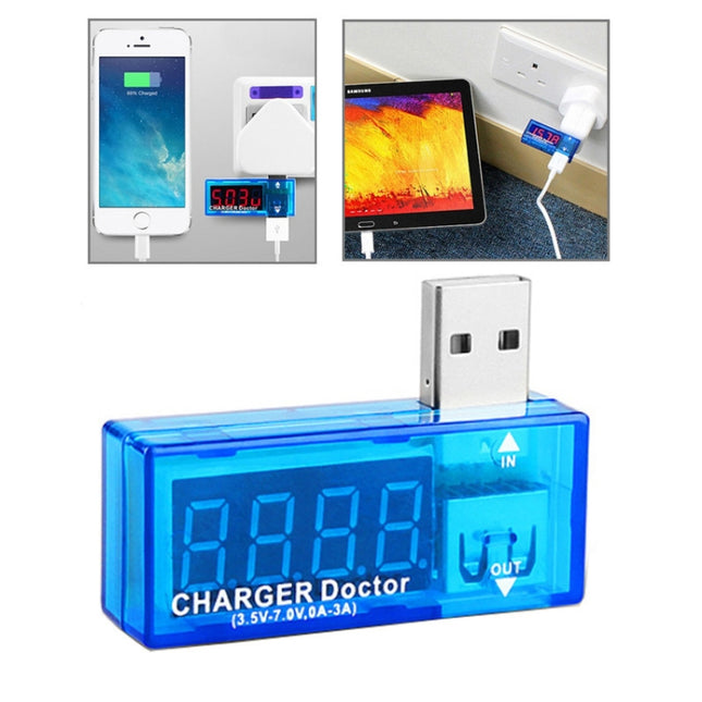 USB Voltage Charge Doctor / Current Tester for Mobile Phones / Tablets(Blue)-garmade.com