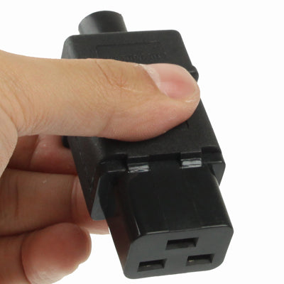 3 Prong Female AC Wall Universal Travel Power Socket Plug Adaptor(Black)-garmade.com
