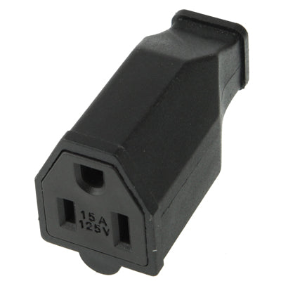 US Plug Female AC Wall Universal Travel Power Socket Plug Adaptor(Black)-garmade.com