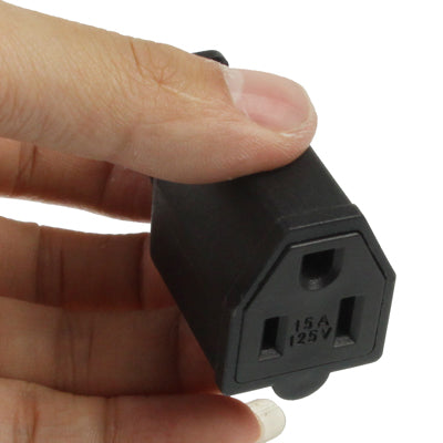 US Plug Female AC Wall Universal Travel Power Socket Plug Adaptor(Black)-garmade.com