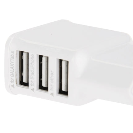 5V 2A EU Plug 3 USB Charger Adapter, For iPhone, Galaxy, Huawei, Xiaomi, LG, HTC and Other Smart Phones(White)-garmade.com