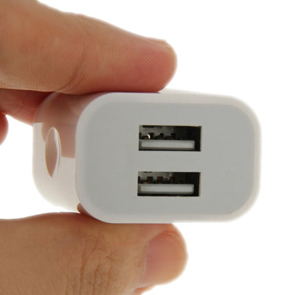 2-Ports 5V 2A US Plug USB Charger, For iPad, iPhone, Galaxy, Huawei, Xiaomi, LG, HTC and Other Smart Phones, Rechargeable Devices(White)-garmade.com
