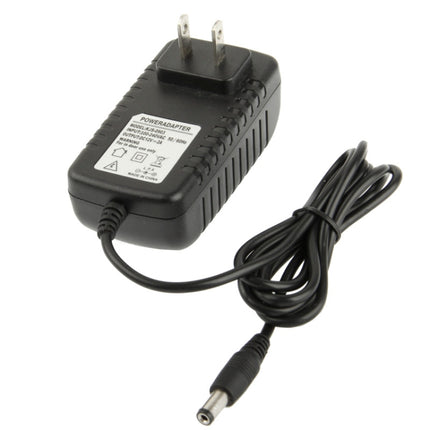 High Quality US Plug AC 100-240V to DC 12V 2A Power Adapter, Tips: 5.5 x 2.1mm, Cable Length: 1m(Black)-garmade.com
