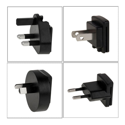 4 in 1 EU Plug + US Plug + UK Plug + AU Plug AC 100-240V to DC 12V 3A Power Adapter, Tips: 5.5 x 2.1mm, Cable Length: about 1.2m(Black)-garmade.com