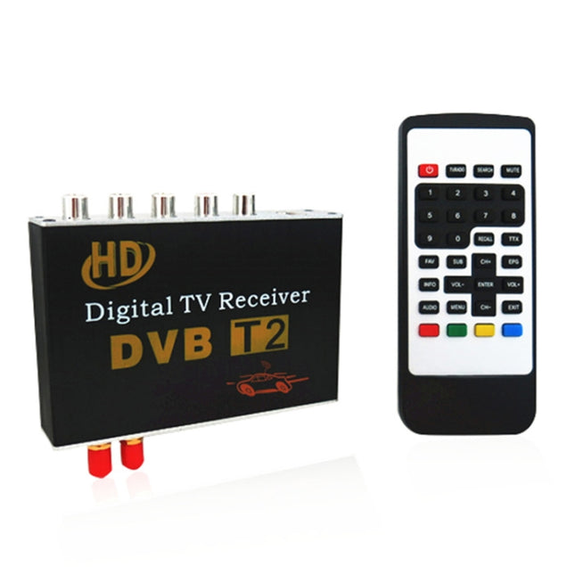 High Speed 90km/h H.264 / AVC MPEG4 Mobile Digital Car DVB-T2 TV Receiver, Suit for Europe / Singapore / Thailand / Africa ect. Market(Black)-garmade.com