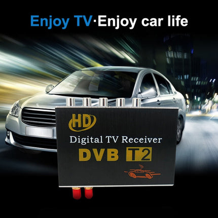 High Speed 90km/h H.264 / AVC MPEG4 Mobile Digital Car DVB-T2 TV Receiver, Suit for Europe / Singapore / Thailand / Africa ect. Market(Black)-garmade.com