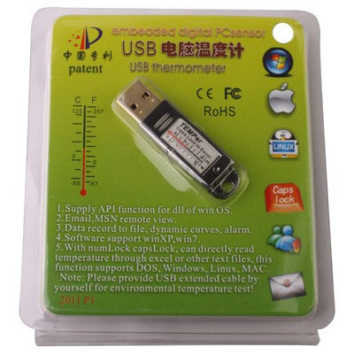 USB Thermometer / Embedded Digital PC Sensor, Temperature Range: -67 Degrees Fahrenheit to 257 Degrees Fahrenheit-garmade.com