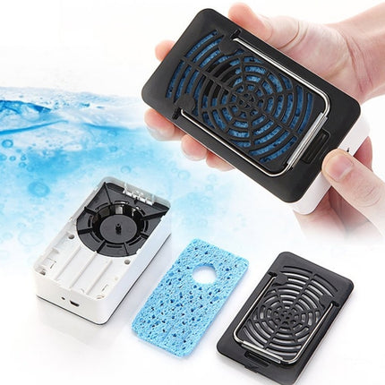 Hand-Held USB Air Condition Fan with Holder(Blue)-garmade.com