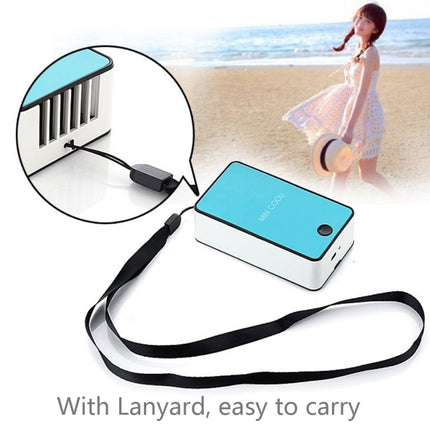 Hand-Held USB Air Condition Fan with Holder(Blue)-garmade.com