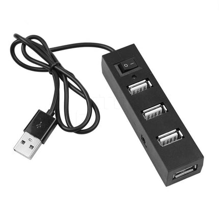 4 Ports USB HUB 2.0 USB Splitter Adapter with Switch(Black)-garmade.com