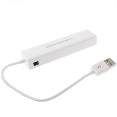 1 Port USB Network With 3 Port USB Hub To Female RJ45 Ethernet Lan Adapter Card(White)-garmade.com