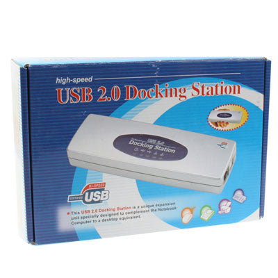 Hi-speed USB 2.0 Docking Station with 8 Port (2xUSB 2.0 + PS2 Mouse + PS2 Keyboard + RS232 + DB25 + LAN + Upstream) Silver-garmade.com