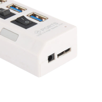 7 Ports USB 3.0 HUB, Super Speed 5Gbps, Plug and Play, Support 1TB(White)-garmade.com