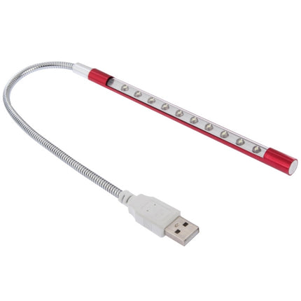 10-LED Portable Ultra Bright USB LED Light(Red)-garmade.com