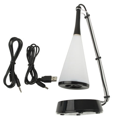 Multifunctional USB LED Desk Lamp, Touch Sensor + Mini Bluetooth V4.0 Speaker(Black)-garmade.com