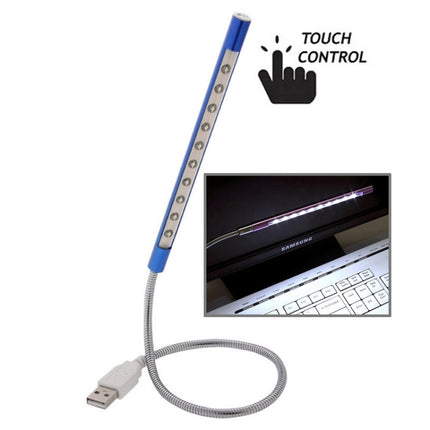 Portable Touch Switch USB LED Light, 10-LED, 1W, White Light(Blue)-garmade.com