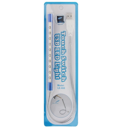 Portable Touch Switch USB LED Light, 10-LED, 1W, White Light(Blue)-garmade.com
