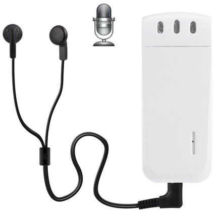 WR-16 Mini Professional 8GB Digital Voice Recorder with Belt Clip, Support WAV Recording Format(White)-garmade.com