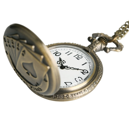 Playing Card Pattern Zinc Alloy Quartz Waterproof Pocket Watch-garmade.com