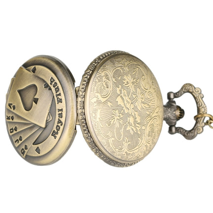 Playing Card Pattern Zinc Alloy Quartz Waterproof Pocket Watch-garmade.com