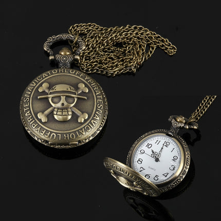 Skeleton Pattern Zinc Alloy Quartz Waterproof Pocket Watch-garmade.com