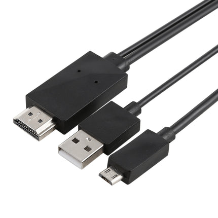 1.8m Multi Use Micro USB MHL to HDMI HDTV Adapter Cable, Support 1080P Full HD Output(Black)-garmade.com