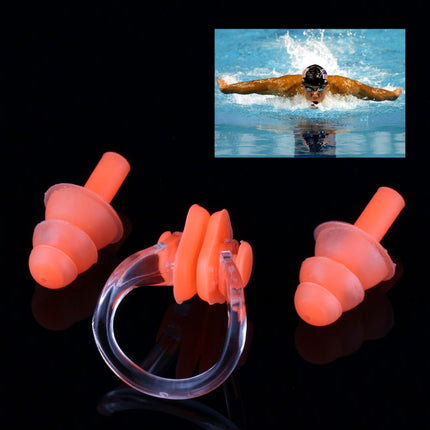 Soft Silicone Swimming Nose Clip and Ear Plug Set Earplug, Random Color Delivery-garmade.com