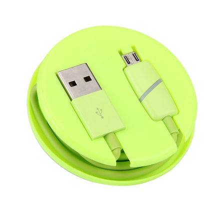 1M Circular Bobbin Gift Box Style Micro USB to USB 2.0 Data Sync Cable with LED Indicator Light, For Samsung, HTC, Sony, Huawei, Xiaomi(Green)-garmade.com