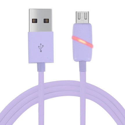 1M Circular Bobbin Gift Box Style Micro USB to USB 2.0 Data Sync Cable with LED Indicator Light, For Samsung, HTC, Sony, Huawei, Xiaomi(Purple)-garmade.com